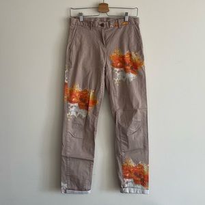 Gap straight floral khakis
